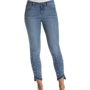 Earl skinny ankle jeans with pearls